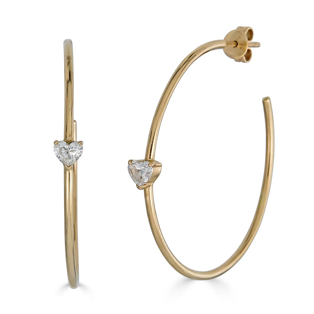 Heart Shaped Hoop Earring