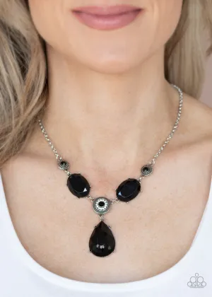 Heirloom Hideaway - Black - Oversized Teardrop Bead Paparazzi Short Necklace