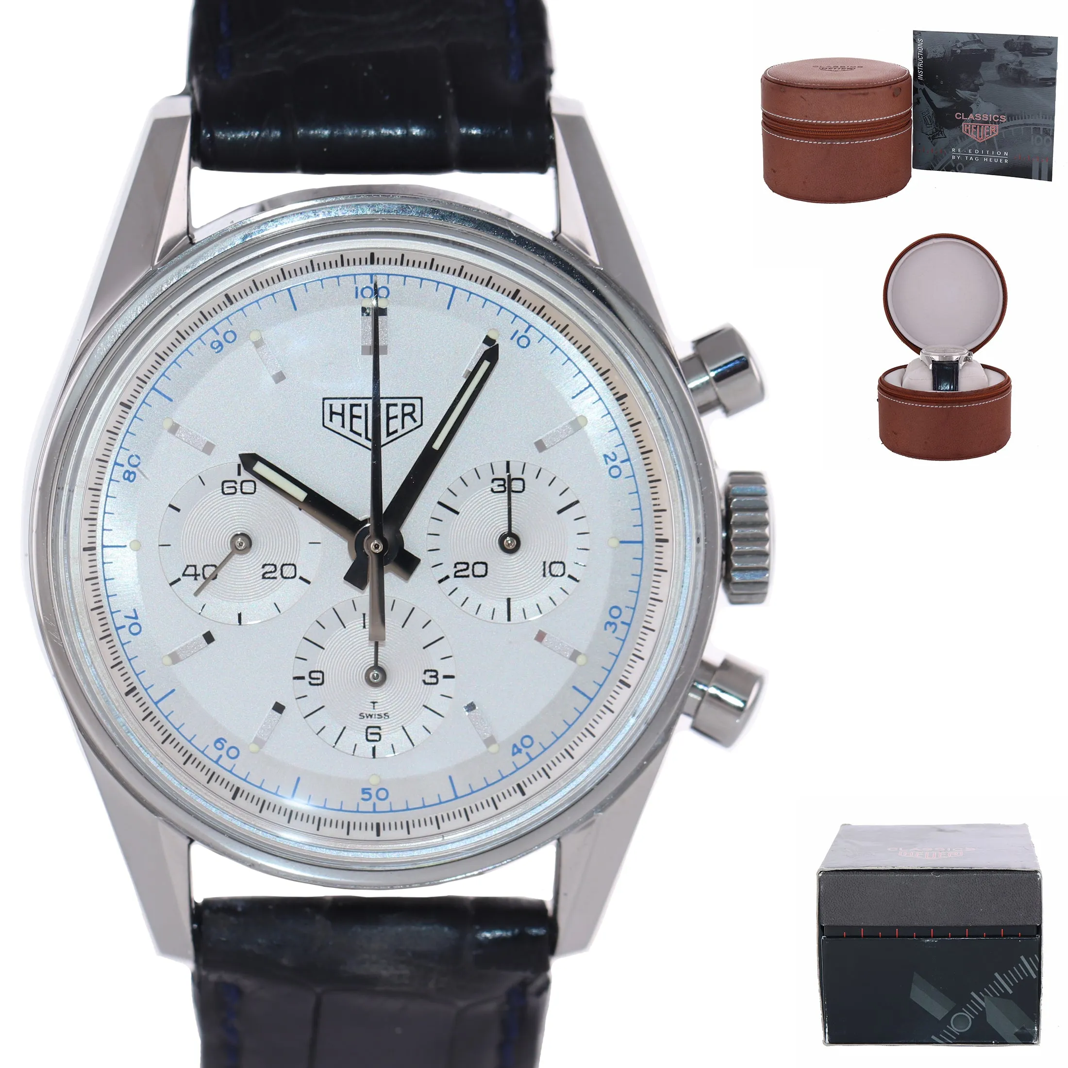 Heuer 1964 Carrera Re-Edition Steel Manual 36mm Chronograph CS3110 Watch