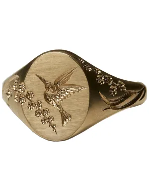 Hummingbird Signet Ring