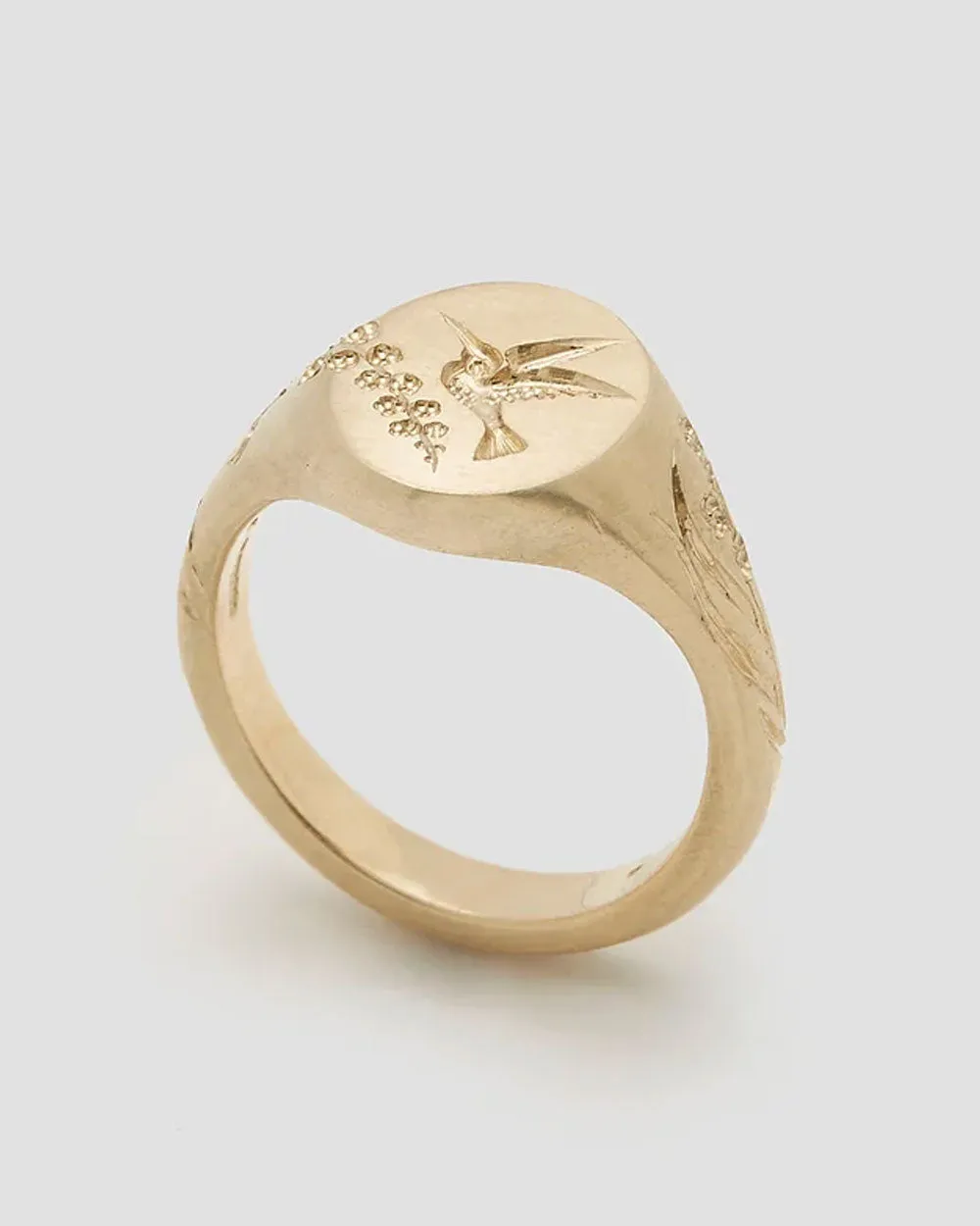 Hummingbird Signet Ring