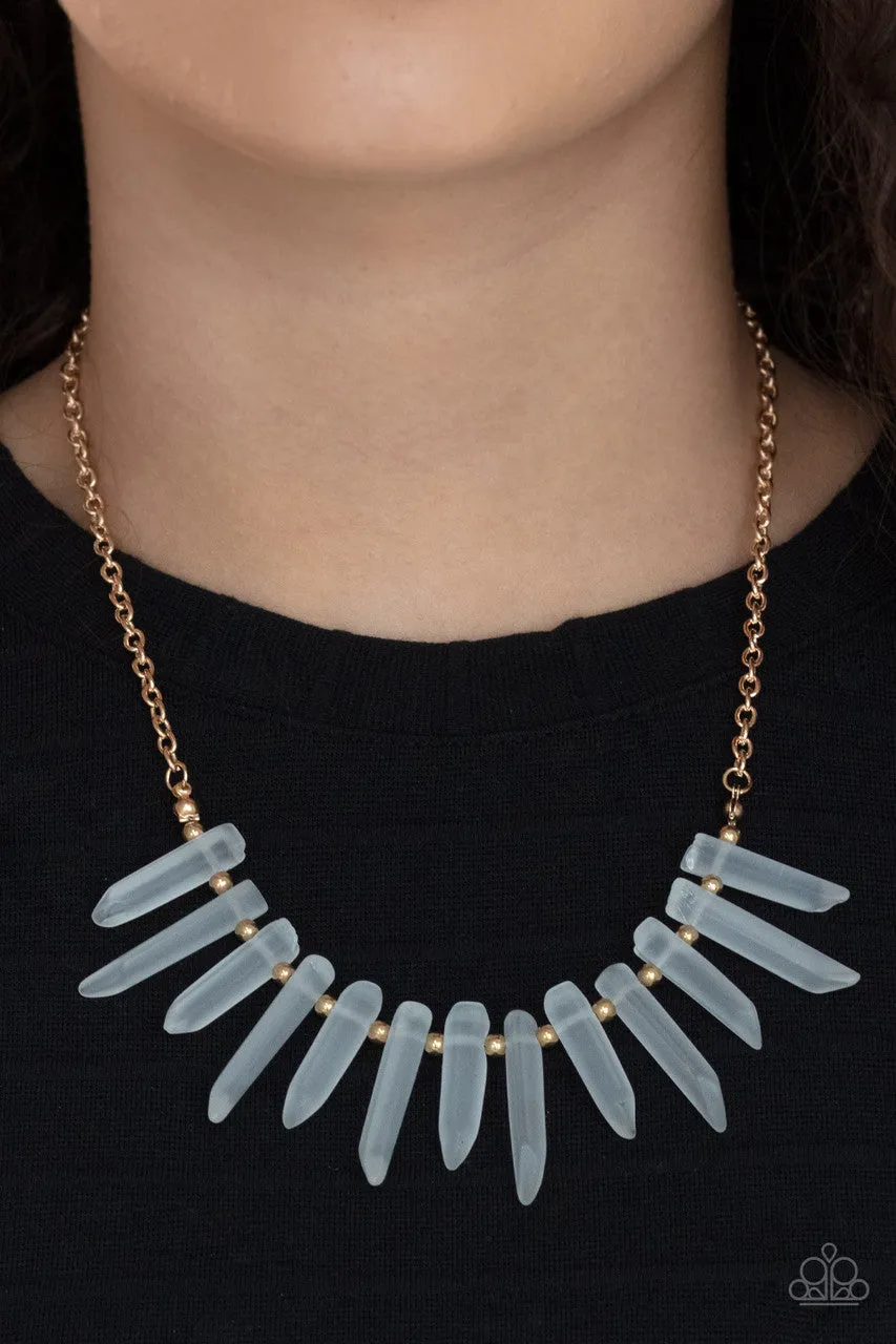 Ice Age Intensity Gold Paparazzi Necklace