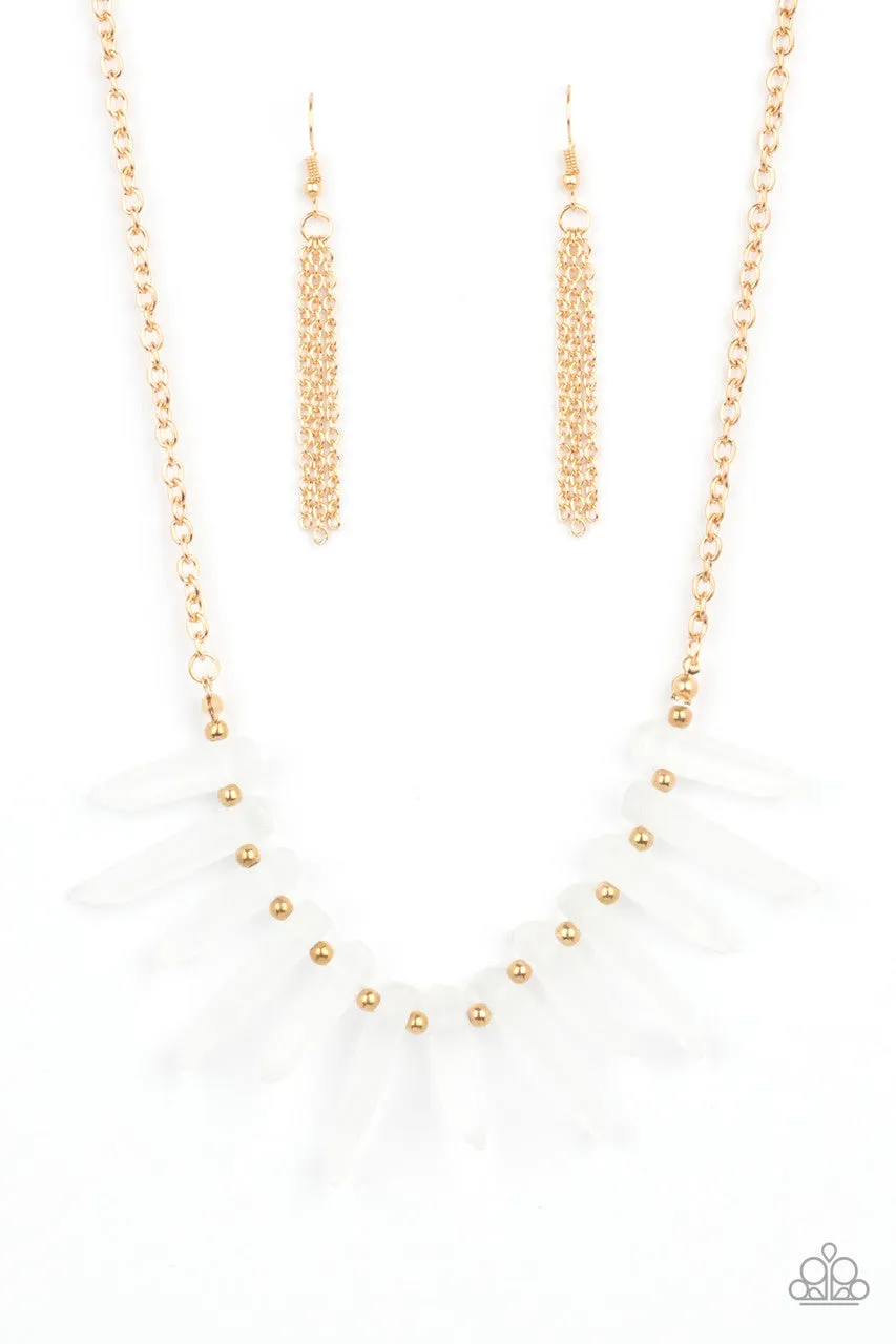 Ice Age Intensity Gold Paparazzi Necklace