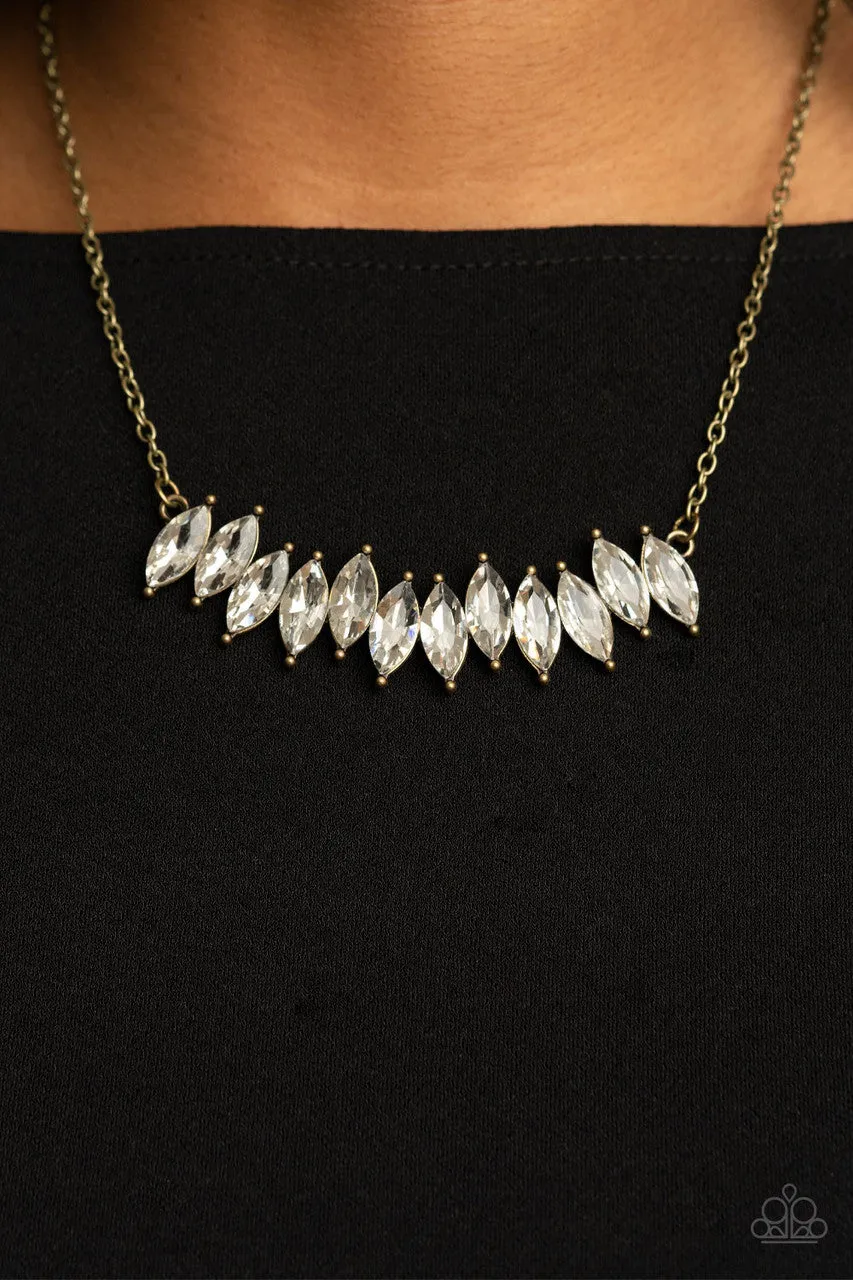 Icy Intensity Brass Paparazzi Necklace