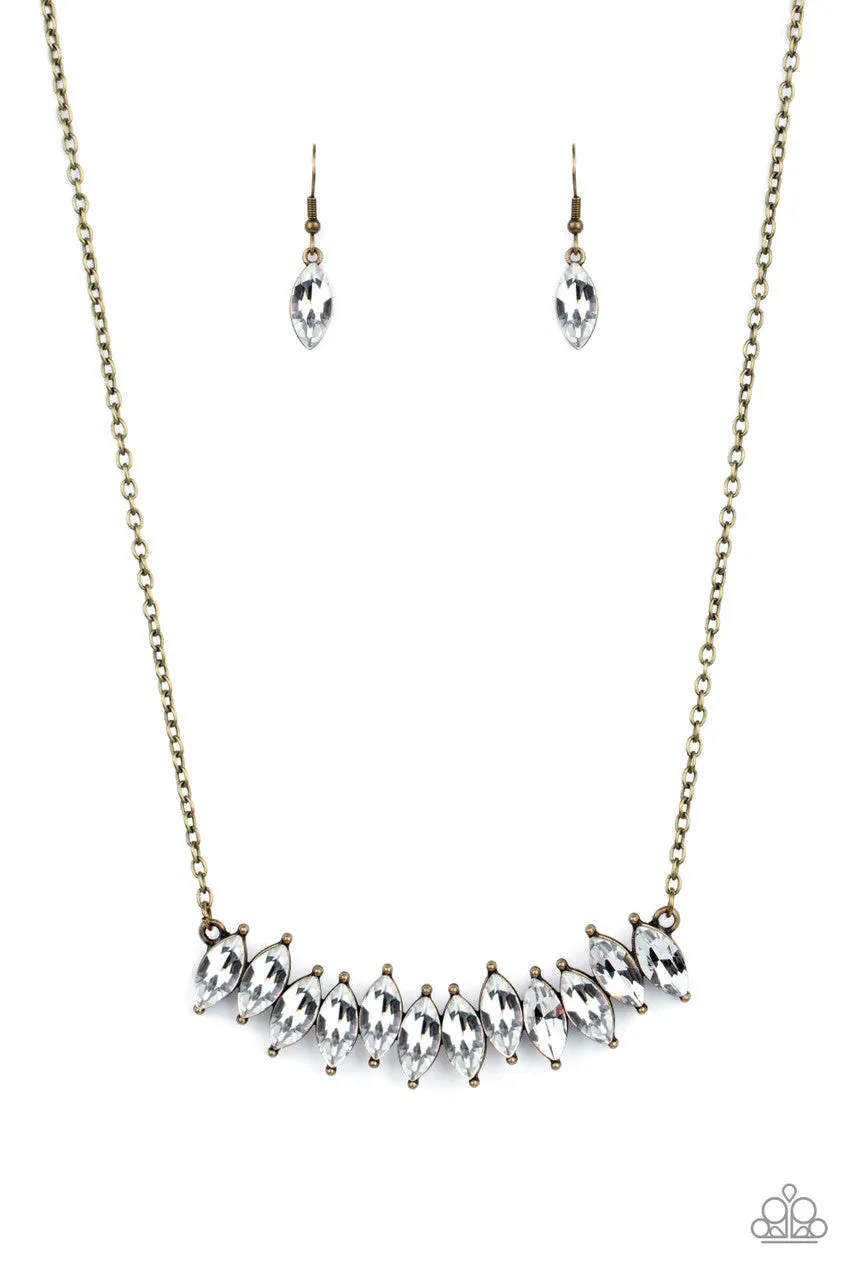 Icy Intensity Brass Paparazzi Necklace