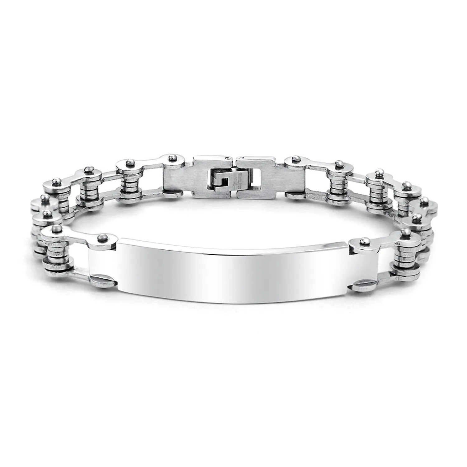 Identification ID Bicycle Chain Bike Link Bracelet Stainless Steel