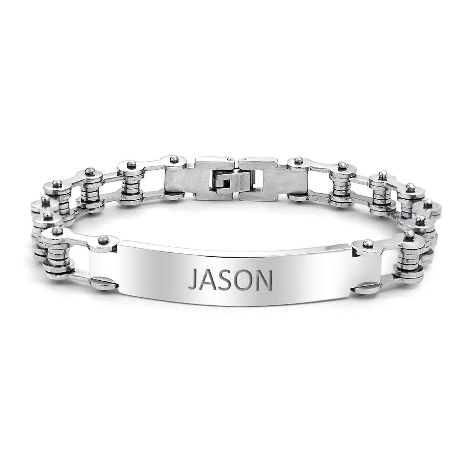 Identification ID Bicycle Chain Bike Link Bracelet Stainless Steel