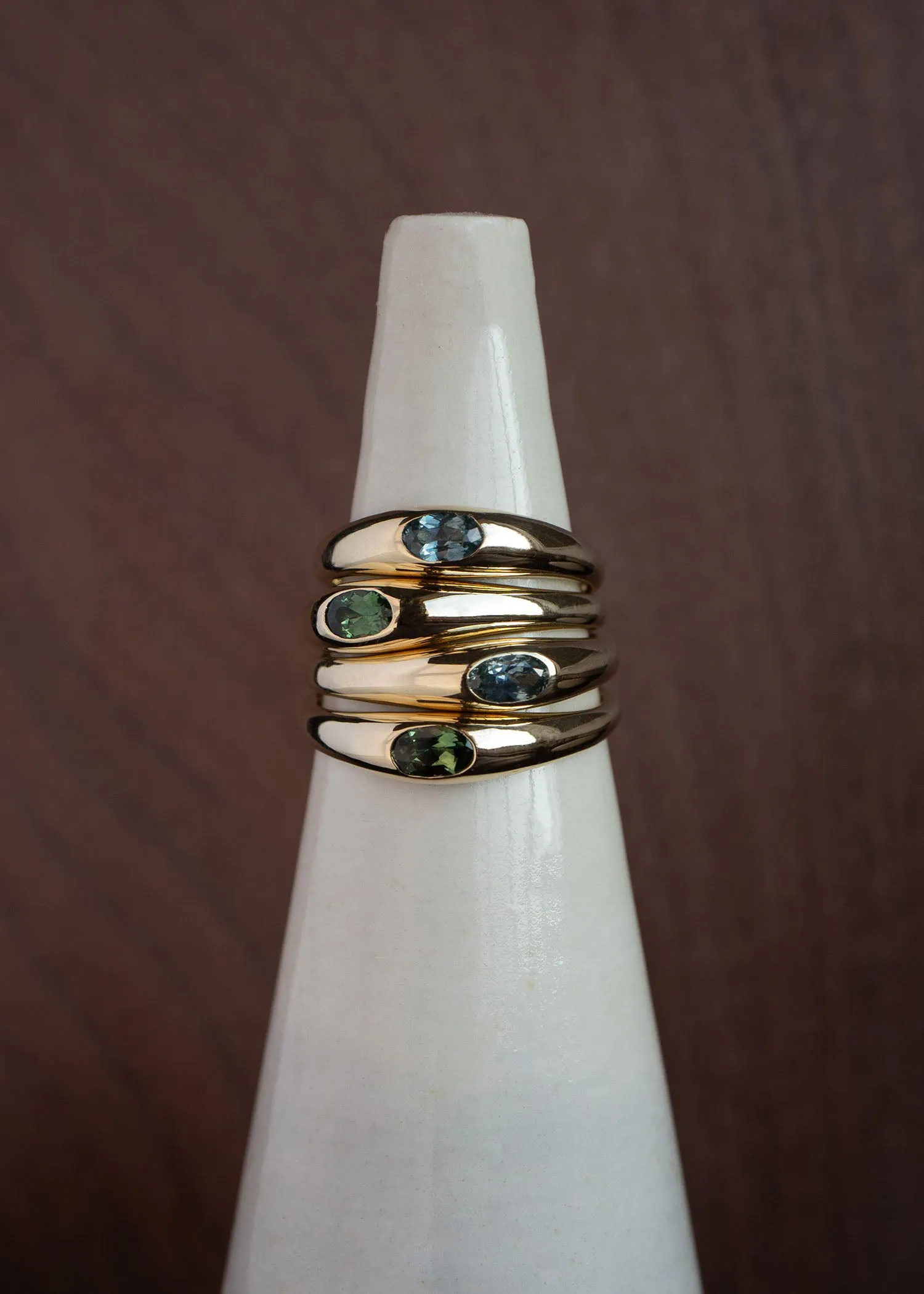 In Stock | Dark Green Australian Sapphire Petite Risa Ring