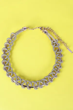 Intertwined Metallic Wire Collar Necklace