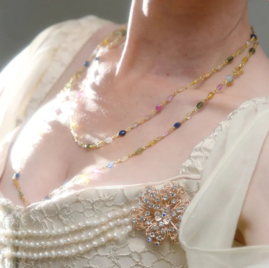 Isabella "Treasure Chest" Necklace in 20K Peach Gold- 22''