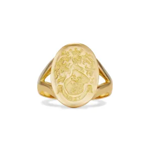 Italian Antique Crest Signet Ring