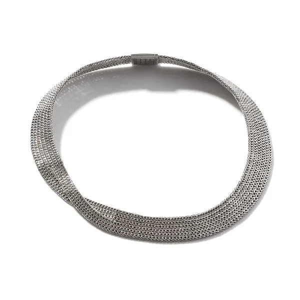 John Hardy Silver Rata Chain Collar Necklace