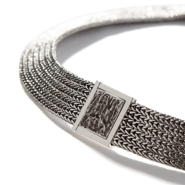 John Hardy Silver Rata Chain Collar Necklace