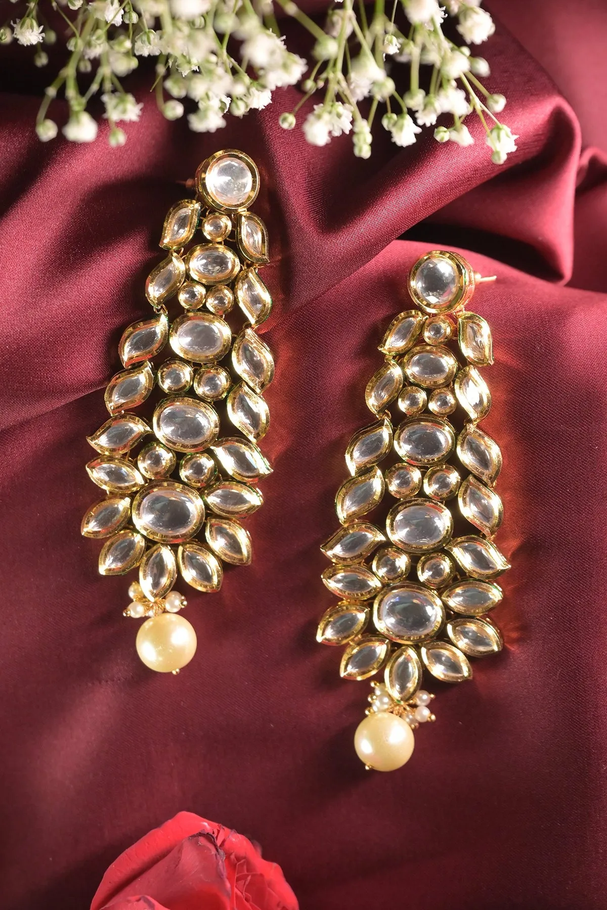 Kanchan Polki Chandelier Earrings