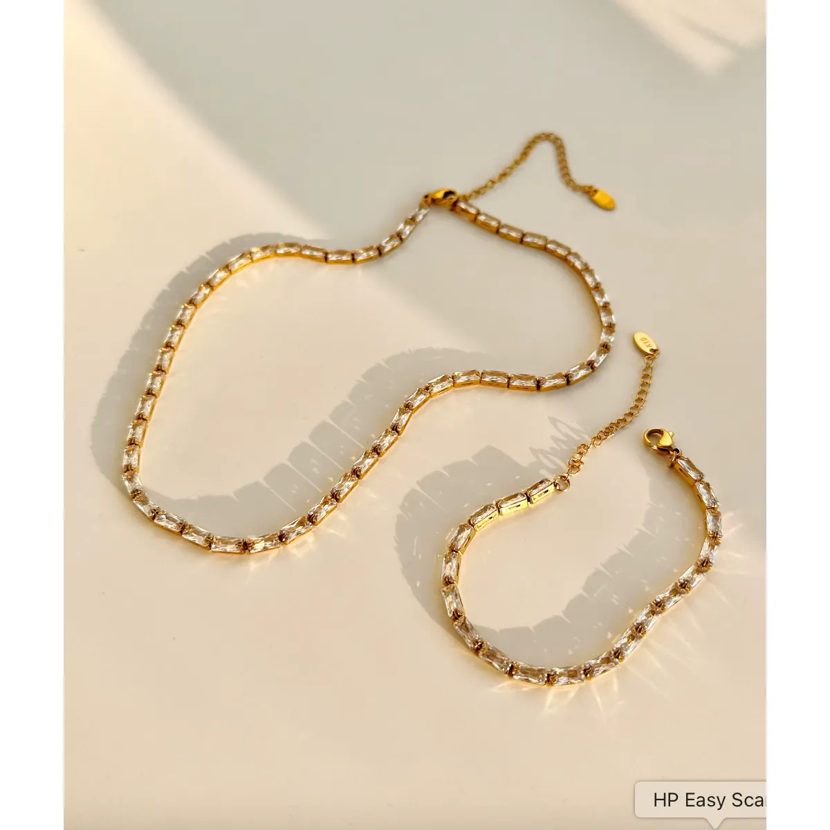 Khloe 18K CZ Square Collar Necklace