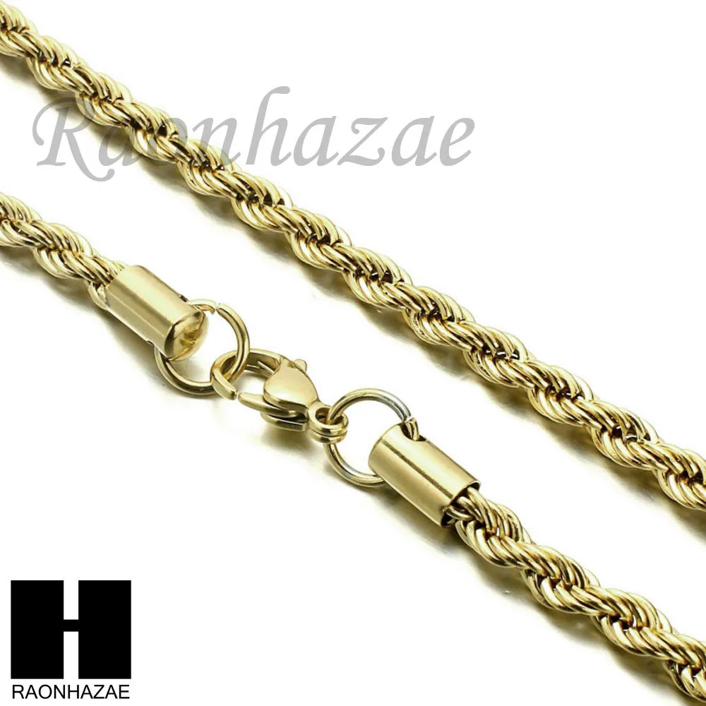 LAB DIAMOND SHAPE 30" CUBAN LINK CHAIN RED RUBY COMBO NECKLACE SET05