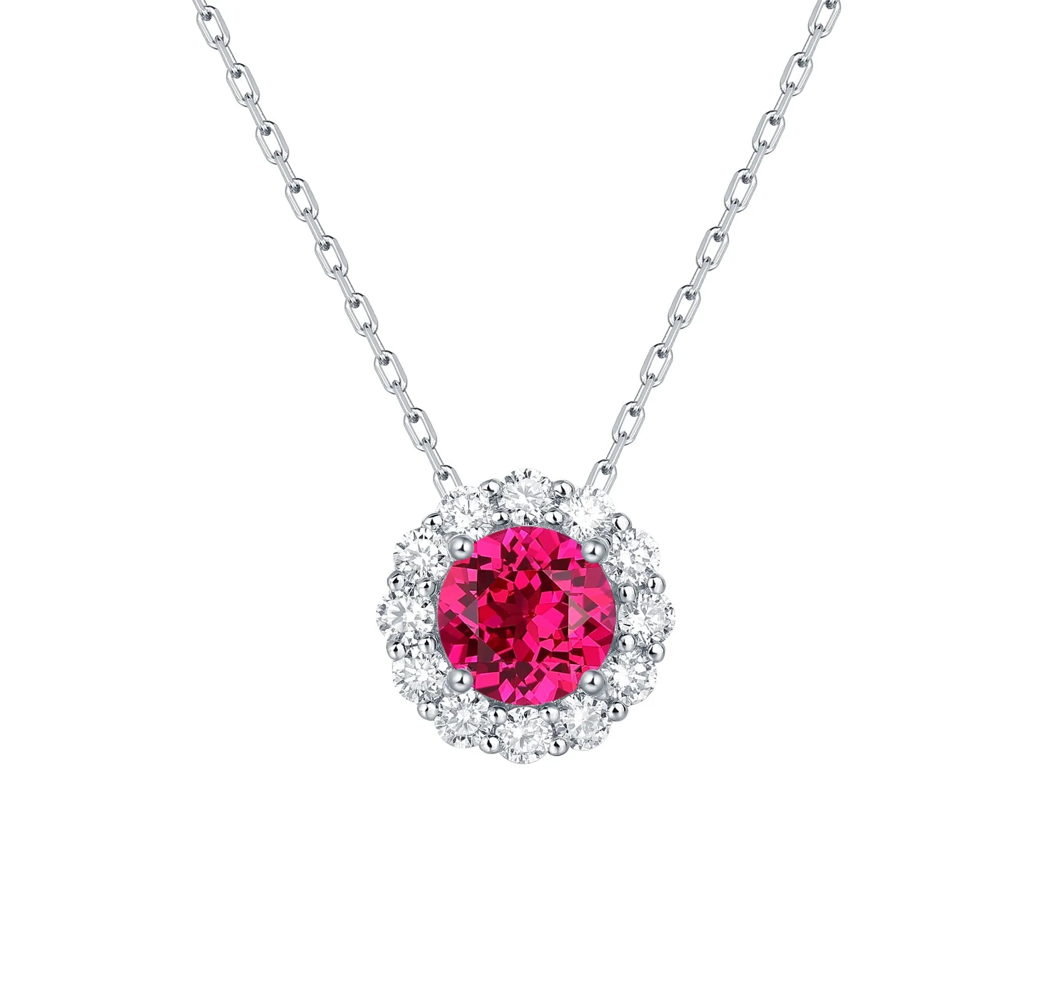 Lab Grown Diamond 2.64ctw Round Halo Pendant <br> P-01920RUW