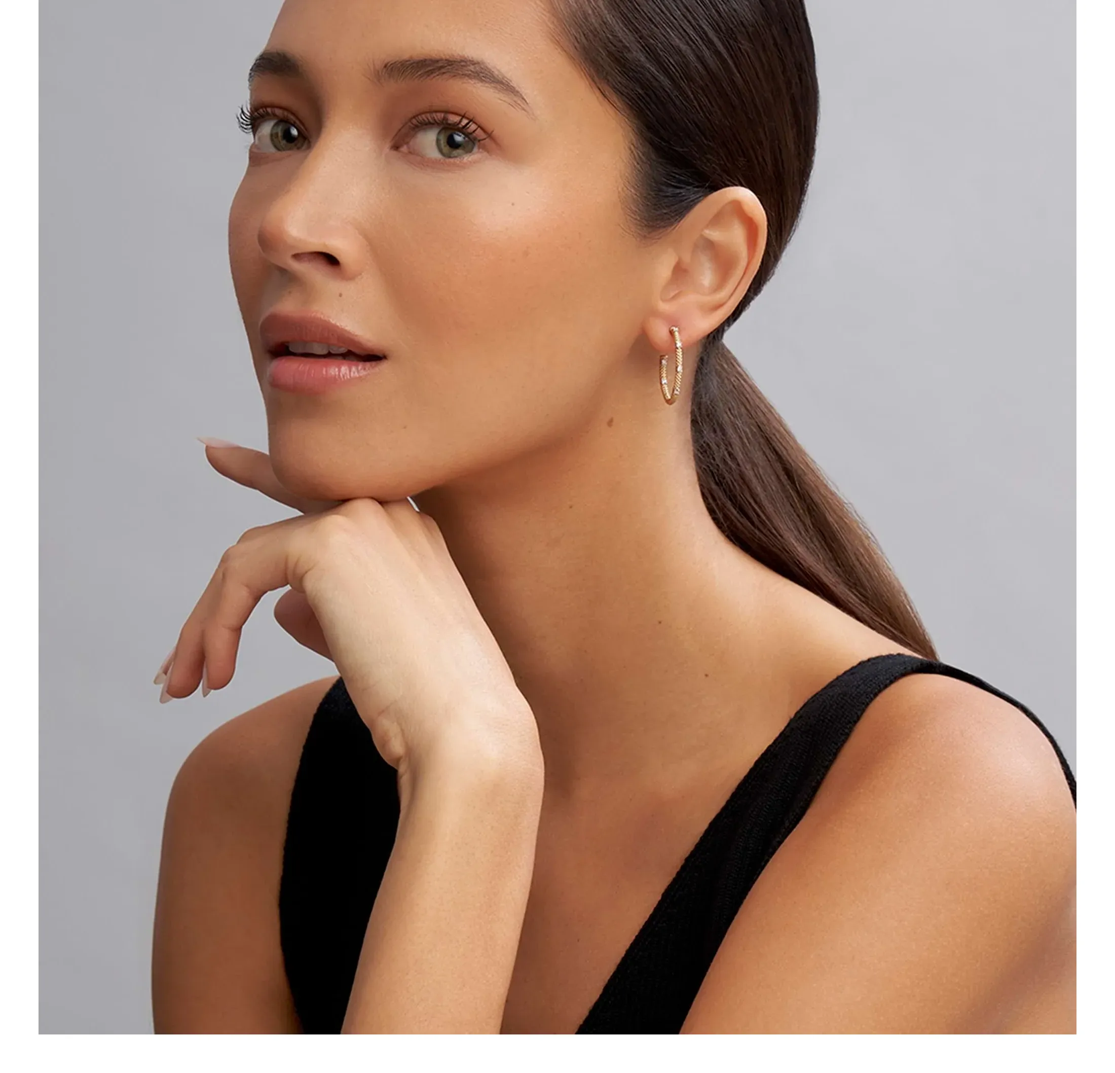 LAGOS Signature Caviar 18K Gold Superfine Diamond Hoop Earrings