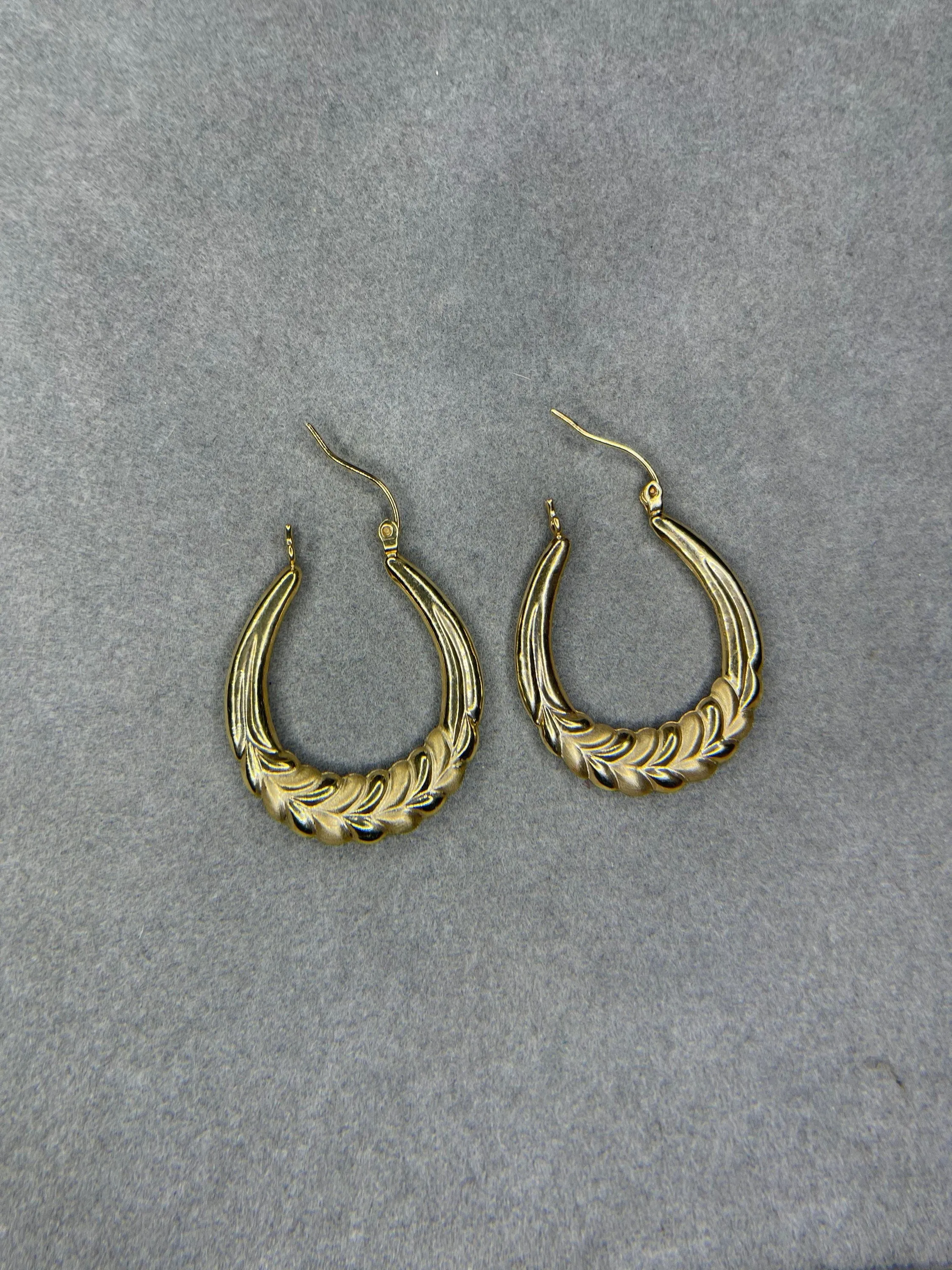 Large 14k Solid Gold Hoop Earrings