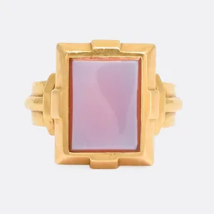 Late Victorian Angular Sardonyx Signet Ring