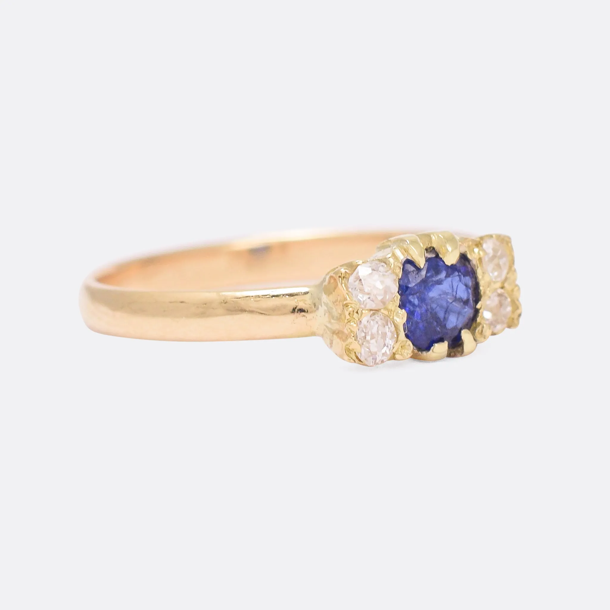 Late Victorian Sapphire & Diamond Cluster Ring