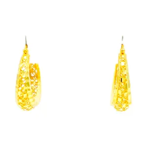 Lavish Twinkling 22k Gold Hoop Earrings