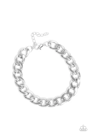 Leader Board Silver Paparazzi Men's Bracelet