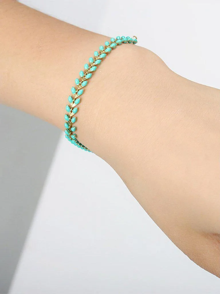 Leaf Shaped Chain Bracelet