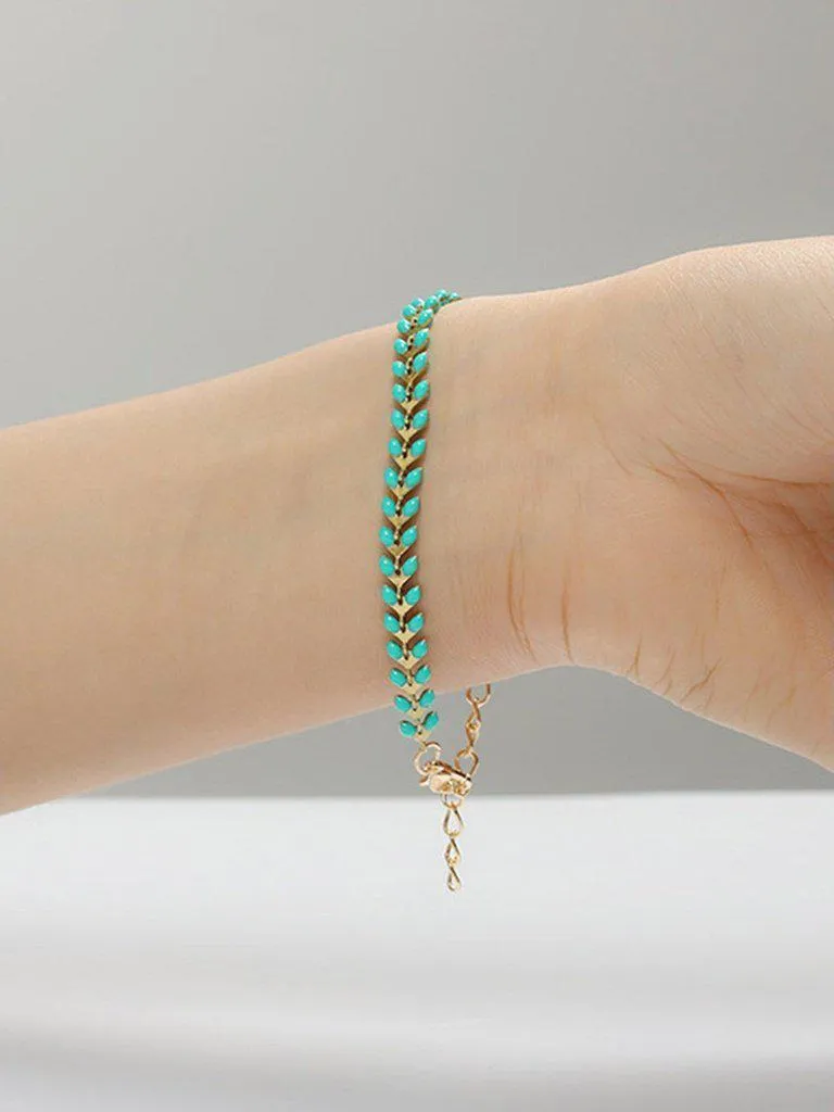 Leaf Shaped Chain Bracelet