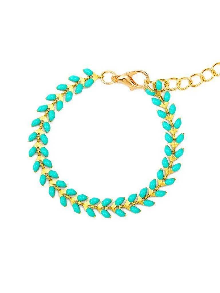 Leaf Shaped Chain Bracelet