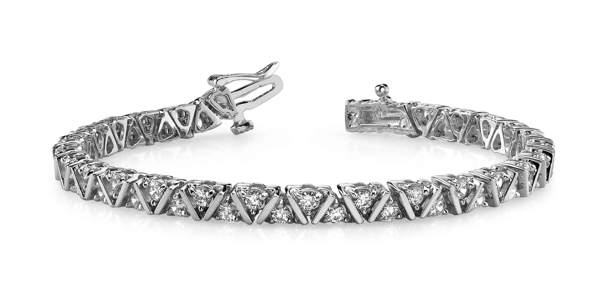 Leaning Fence Lab-Grown Diamond Bracelet with 2.97 ct.(finished) 2.5mm