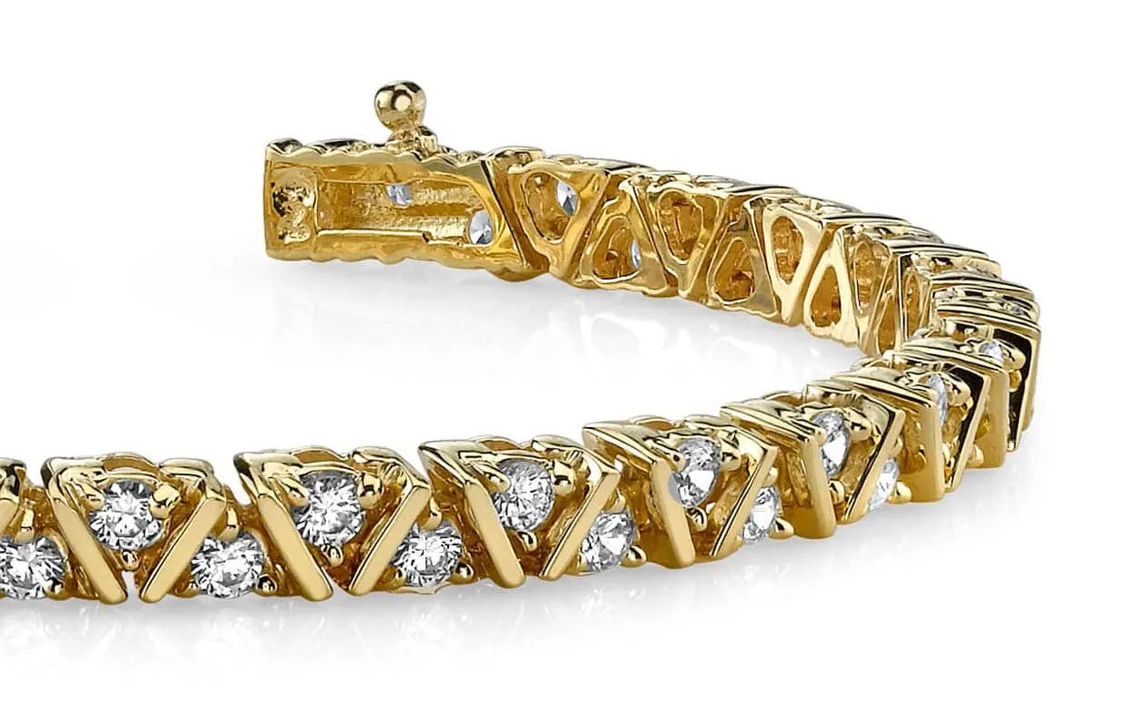 Leaning Fence Lab-Grown Diamond Bracelet with 2.97 ct.(finished) 2.5mm