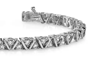 Leaning Fence Lab-Grown Diamond Bracelet with 2.97 ct.(finished) 2.5mm