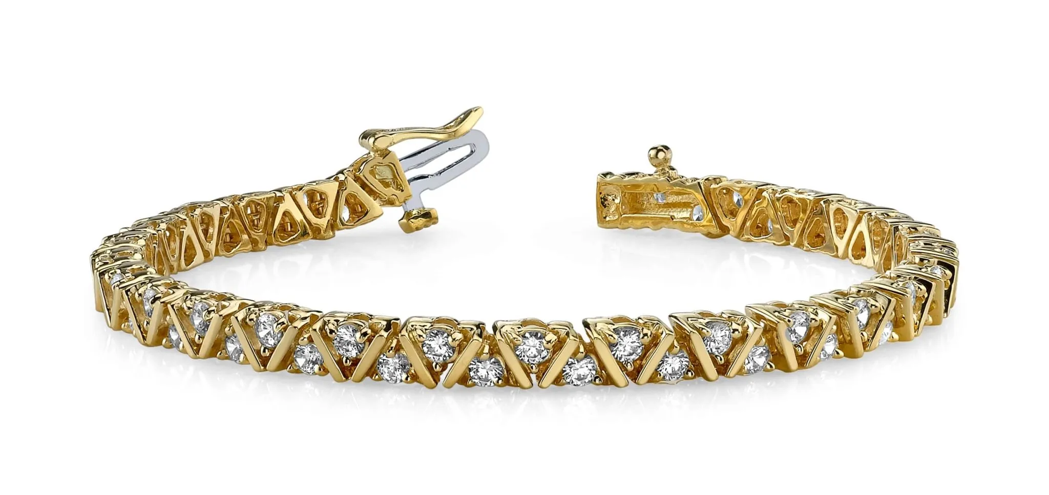 Leaning Fence Lab-Grown Diamond Bracelet with 2.97 ct.(finished) 2.5mm