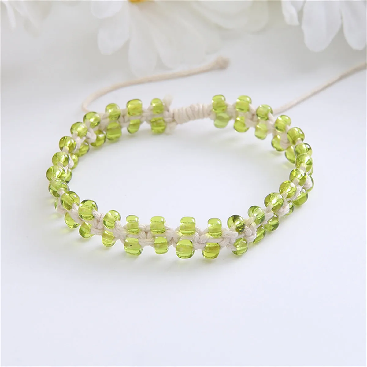 Light Green Acrylic Beaded Layered Bracelet
