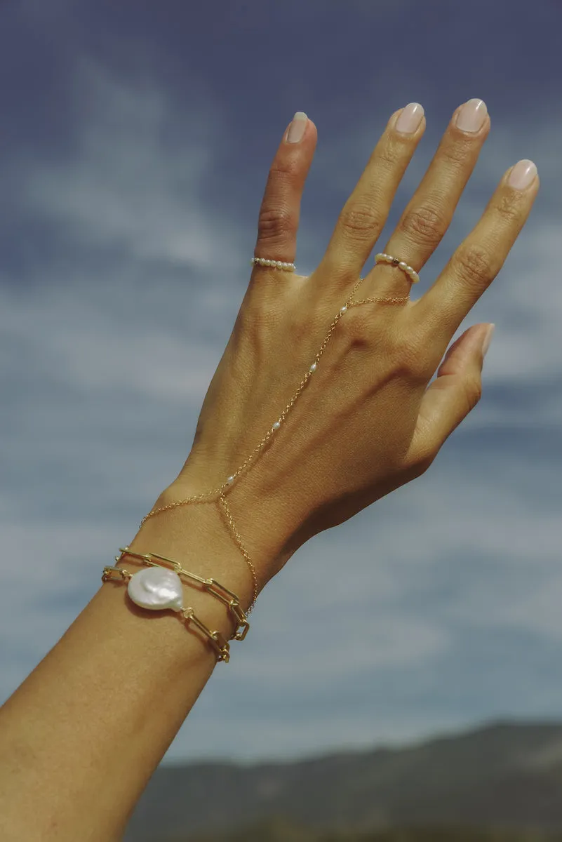 Lilac Pearl Link Bracelet