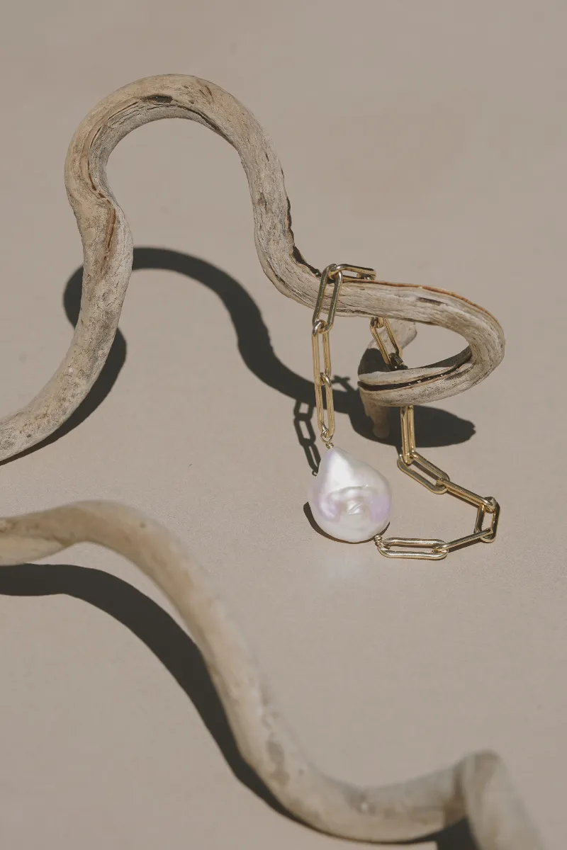 Lilac Pearl Link Bracelet