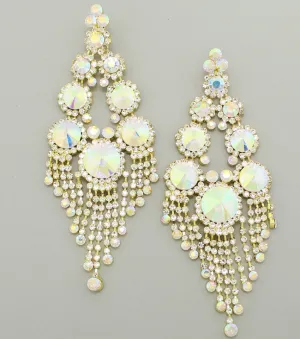 Long AB Chandelier Earrings on Gold | 371722