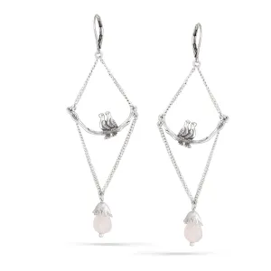 LOVE BIRDS CREAM TEARDROP  EARRINGS #203NT3101 (5F10/10G2/1D19)