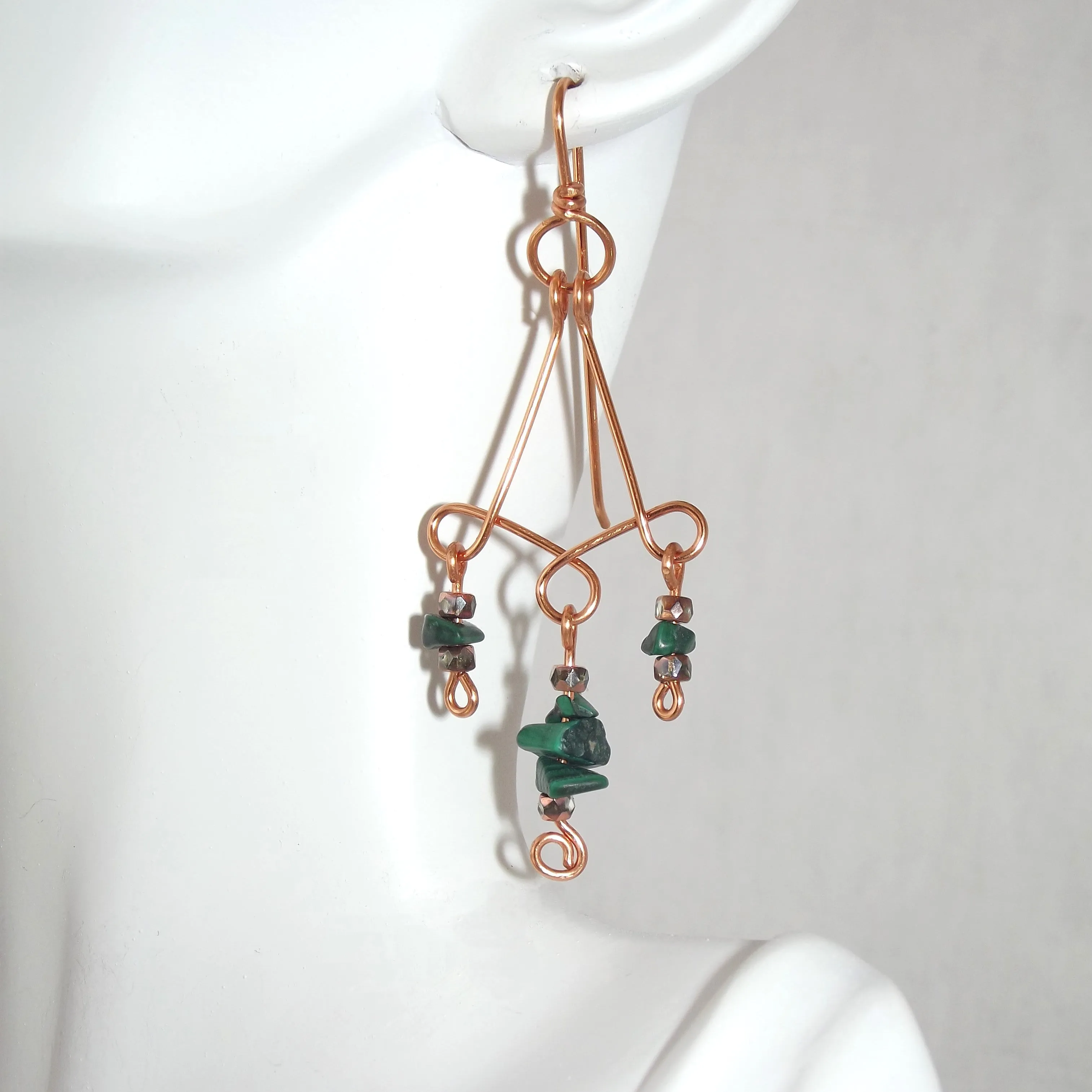 Malachite Chandelier Earrings