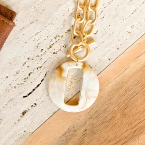 Marble Pendant Link Collar Necklace (Zenzii)
