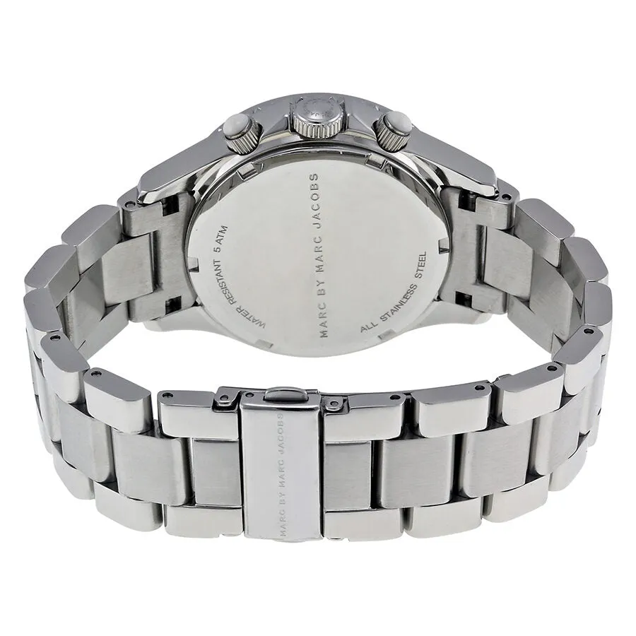 Marc by Marc Jacobs Rock Chronograph Silver Dial Stainless Steel Unisex Watch MBM3155