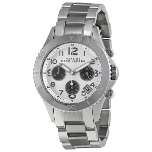 Marc by Marc Jacobs Rock Chronograph Silver Dial Stainless Steel Unisex Watch MBM3155