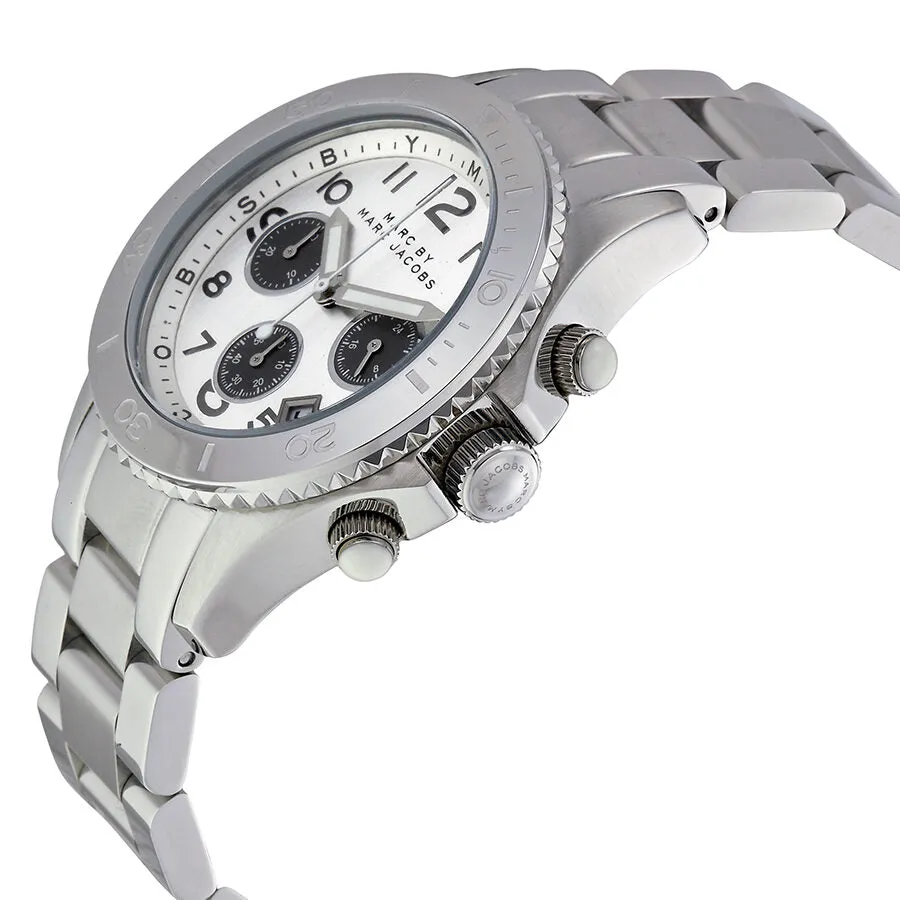 Marc by Marc Jacobs Rock Chronograph Silver Dial Stainless Steel Unisex Watch MBM3155