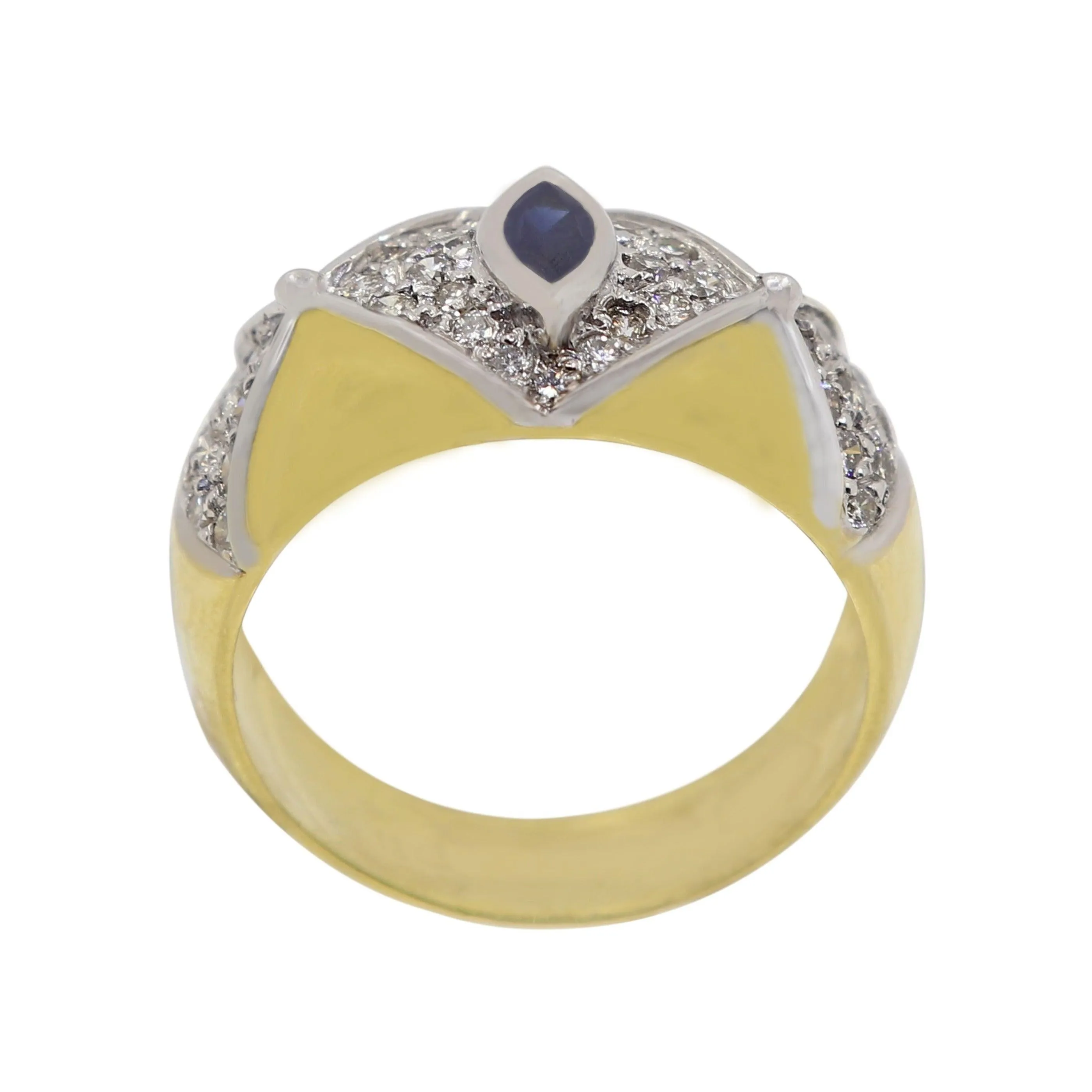 Marquise cut Blue Sapphire and Diamond Luxury Ring