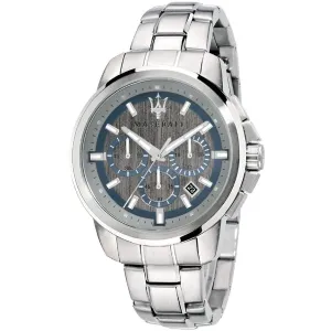 Maserati Successo Silver Stainless Steel Grey Dial Quartz Watch for Gents - R8873621006