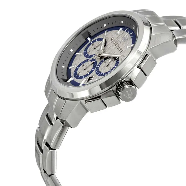 Maserati Successo Silver Stainless Steel Grey Dial Quartz Watch for Gents - R8873621006