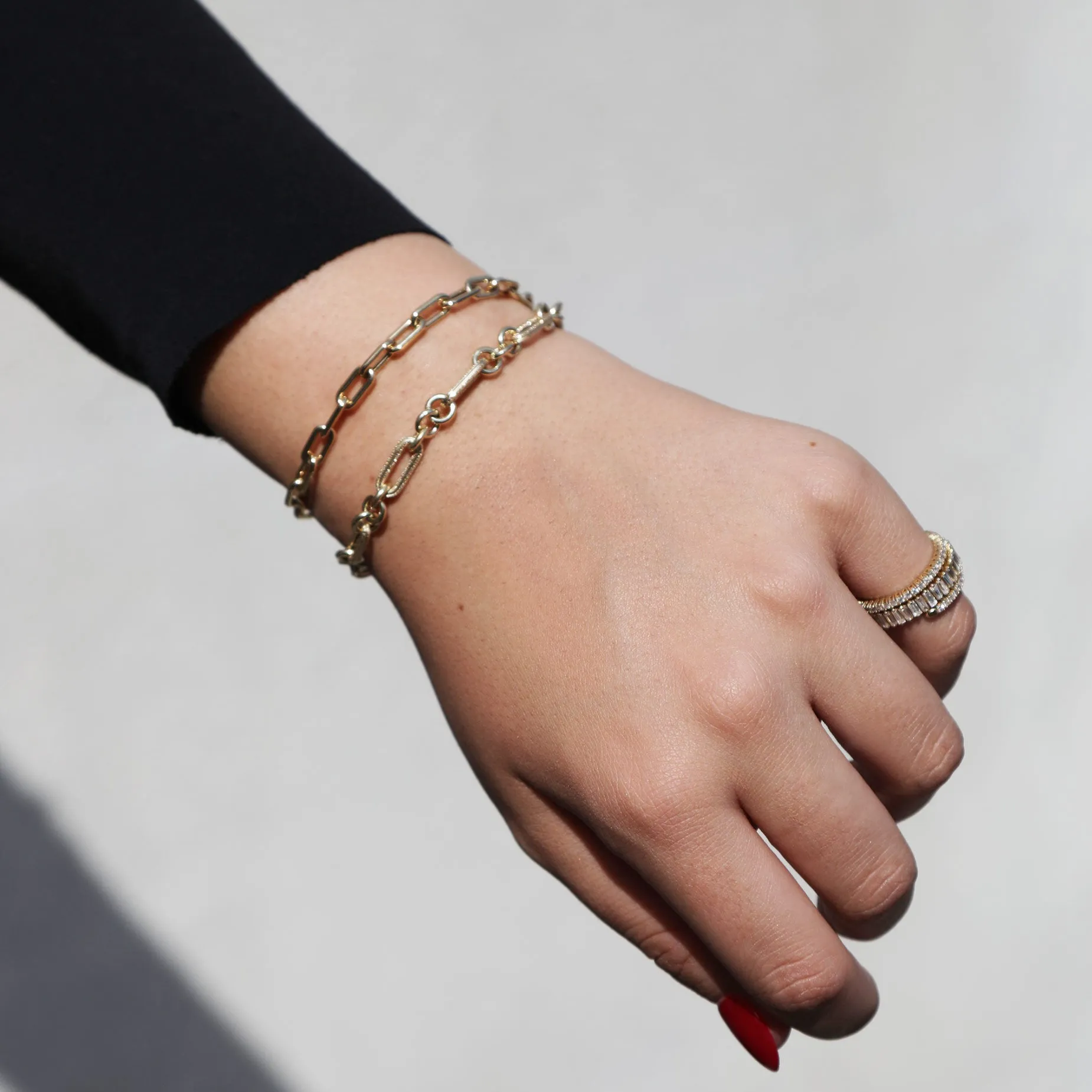 Matte Gold Mixed Link Bracelet
