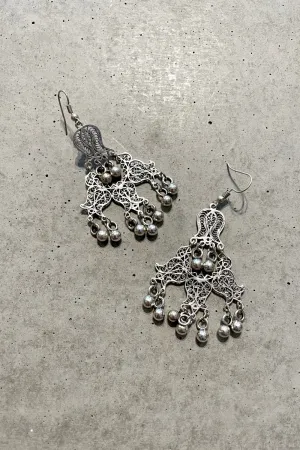 MECCA SILVER CHANDELIER EARRINGS