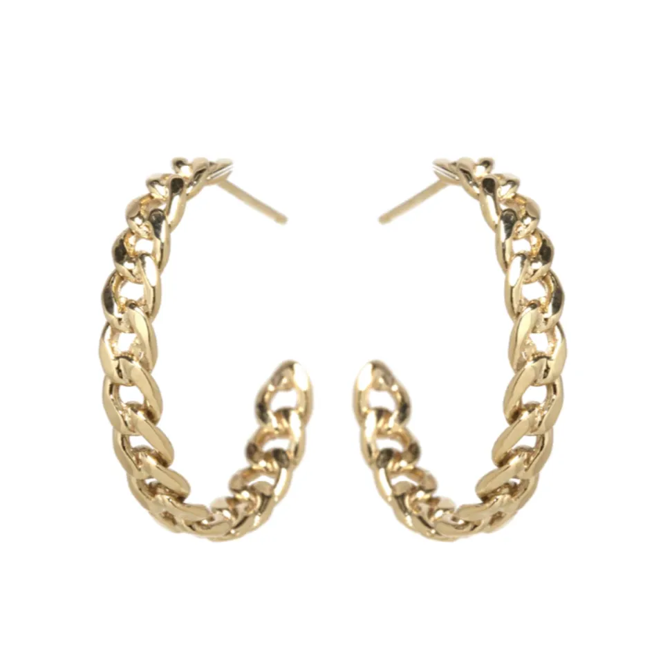 Medium Curb Chain Hoops